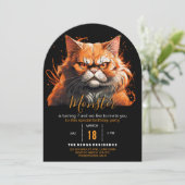 Invitation Monstre Chat Orange (Debout devant)