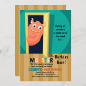 Invitation Monstre dans l'invitation du placard (Devant / Derrière)