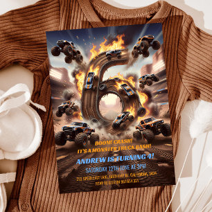 Invitation Monstre de camion Boom Crash 6ème anniversaire