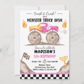 Invitation Monstre de crash de mash Camion Bash Rose Girl Ann (Devant)