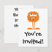 Invitation monstre de fureur orange (Devant / Derrière)