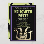 Invitation Monstre Démoniaque Déplaisant de la fête d'Hallowe (Devant / Derrière)