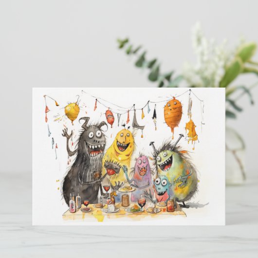 Invitation Monstre ! Fête d'Halloween (Debout devant)