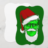 Invitation monstre hideux de noël santa claus frankenstein (Devant / Derrière)