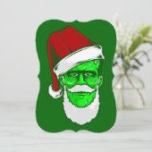 Invitation monstre hideux de noël santa claus frankenstein (Debout devant)