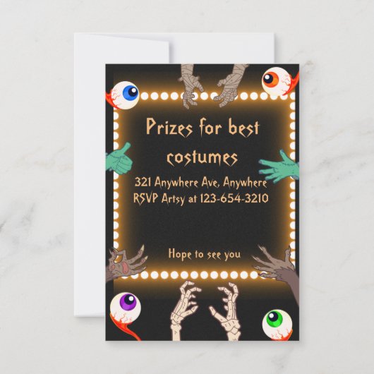 Invitation Monstre Mash (Dos)