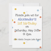 Invitation Monstre mignon sur mesure avec Balloon Anniversair (Dos)