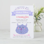 Invitation Monstre mou pourpre | ANNIVERSAIRE DE ENFANT (Debout devant)