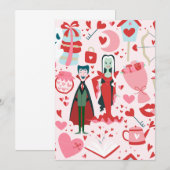 Invitation monstre rose valentin vampire fantôme (Devant / Derrière)