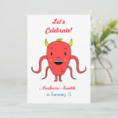 Invitation Monstre rouge mignon (Debout devant)