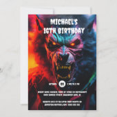 Invitation Monstre Werewolf adultes halloween créatures effra (Devant)