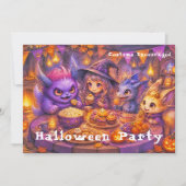 Invitation Monstres à la table de la fête d'Halloween (Devant)