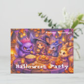Invitation Monstres à la table de la fête d'Halloween (Debout devant)