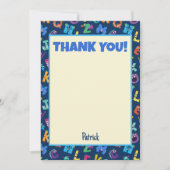 Invitation Monstres Alphabet fête d'anniversaire ABC Merci (Devant)