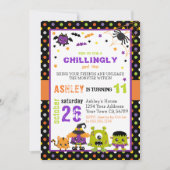 Invitation Monstres colorés amusants Halloween Anniversaire (Devant)