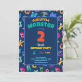 Invitation Monstres de l'alphabet Anniversaire Petit Monstre  (Debout devant)