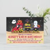Invitation Monstres d'Halloween mignons Train Anniversaire (Debout devant)