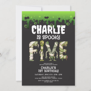Invitation Monstres d'Halloween Spooktacular 5e Anniversaire