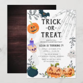 Invitation Monstres d'horreur mignonne Enfants Halloween fête (Devant / Derrière)