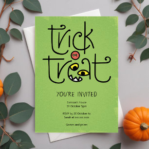 Invitation monstrueuse de ruse ou de gâteau - vert