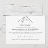 Invitation Montagne géométrique | Personnalisable moderne (Devant / Derrière)