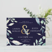 Invitation montagne Mariage d'or fleuri d'été (Debout devant)