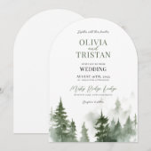 Invitation Montagne rustique (Devant / Derrière)