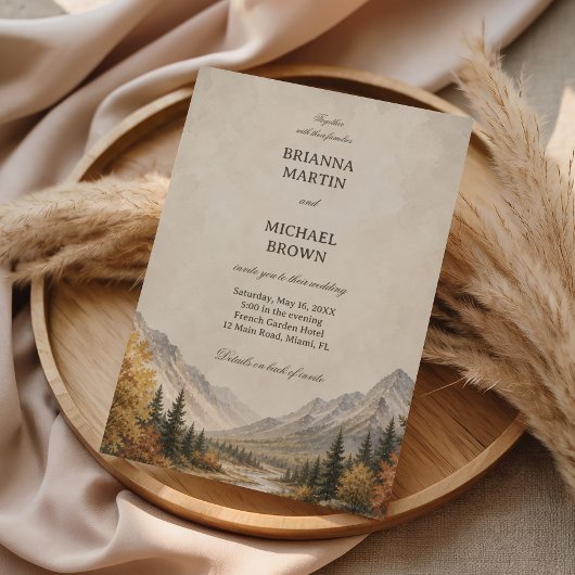 Invitation Montagne Rustique