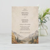 Invitation Montagne Rustique (Debout devant)