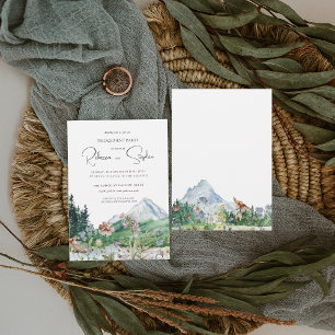Invitation Montagne Rustique Fleur Sauvage   Fête de Fiançail