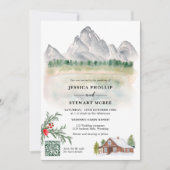 Invitation Montagne rustique Wyoming destination mariage (Devant)
