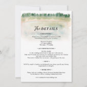 Invitation Montagne rustique Wyoming destination mariage (Dos)