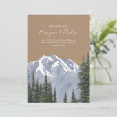 Invitation Montagnes À feuillage persistant Mariage Cardstock (Debout devant)