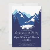 Invitation Montagnes bleues, Conifères mariage fiançailles (Devant)