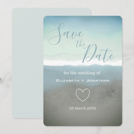 Invitation Montagnes Blue Ridge, réservez la date (Devant / Derrière)