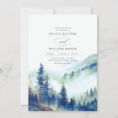 Invitation Montagnes Bois Soirée Paysage Mariage (Devant)