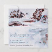 Invitation Montagnes d'hiver de neige Anniversaire moderne (Dos)