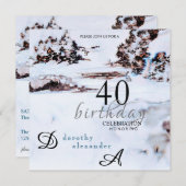 Invitation Montagnes d'hiver de neige Anniversaire moderne (Devant / Derrière)