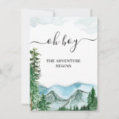 Invitation Montagnes L'aventure commence Baby shower sauvage (Dos)