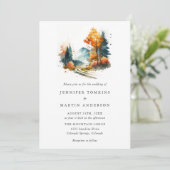 Invitation Montagnes Mariage forestier d'automne (Debout devant)