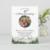 Invitation Montagnes Pins 42e anniversaire de Mariage Photo (Debout devant)