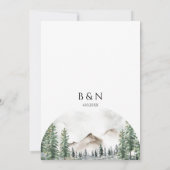 Invitation Montagnes Rustic Forest Mariage (Dos)