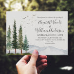 Invitation Montagnes - Rustic Pine Mariage<br><div class="desc">aquarelle montagne et pins faire-part de mariage. Personnalisable !</div>