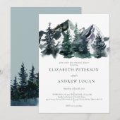 Invitation Montagnes Rustiques | Dîner de répétition (Devant / Derrière)