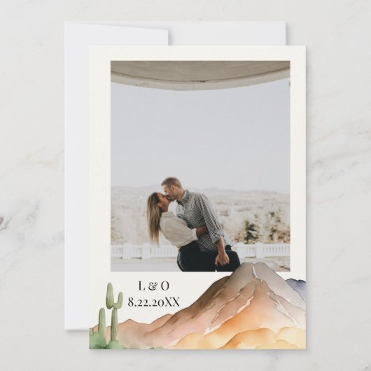 Invitation Montagnes Rustiques | Mariage du désert (Dos)