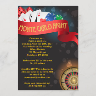 Invitation MONTE CARLO CASINO NIGHT Fund Raisonnement de l'in