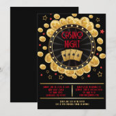 Invitation MONTE CARLO CASINO NIGHT Fund Raisonnement de l'in (Devant / Derrière)