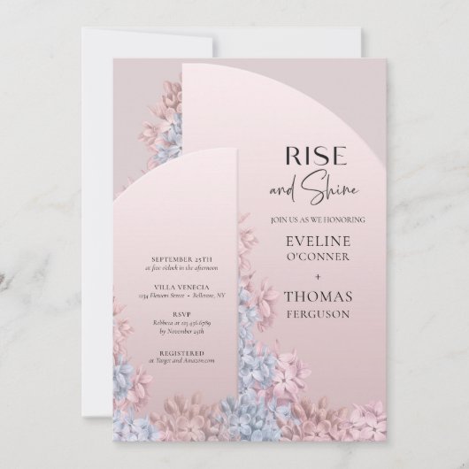 Invitation Montée et brillance du cadre d'arche fleurie de pr (Devant)