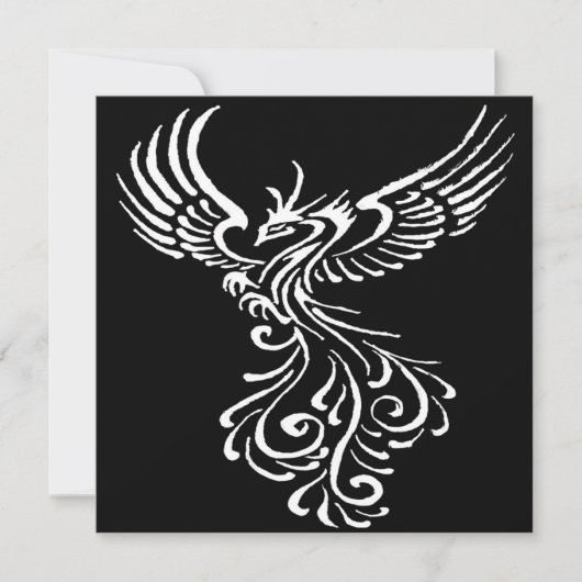 Invitation Monter De La Phoenix Phoenix Illustration Blanche  (Devant)
