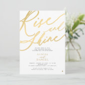 Invitation Monter et briller or script après mariage (Debout devant)
